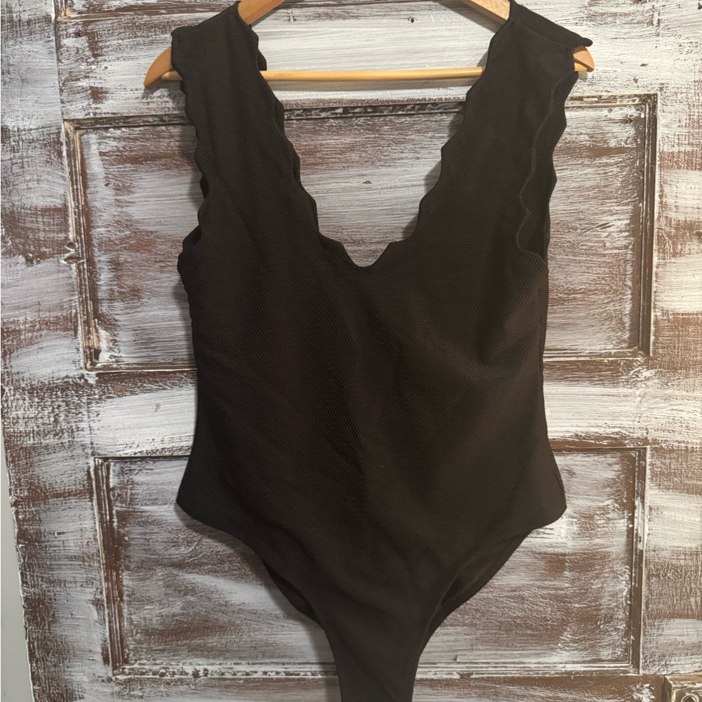 SALE 2/$10
Black Scalloped Women Swim One Piece
